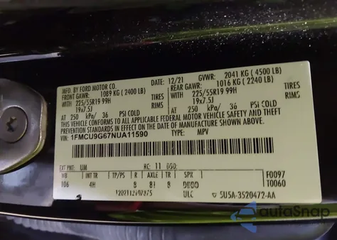 2022 Ford Escape Se from USA, damaged, VIN 1FMCU9G67NUA11590